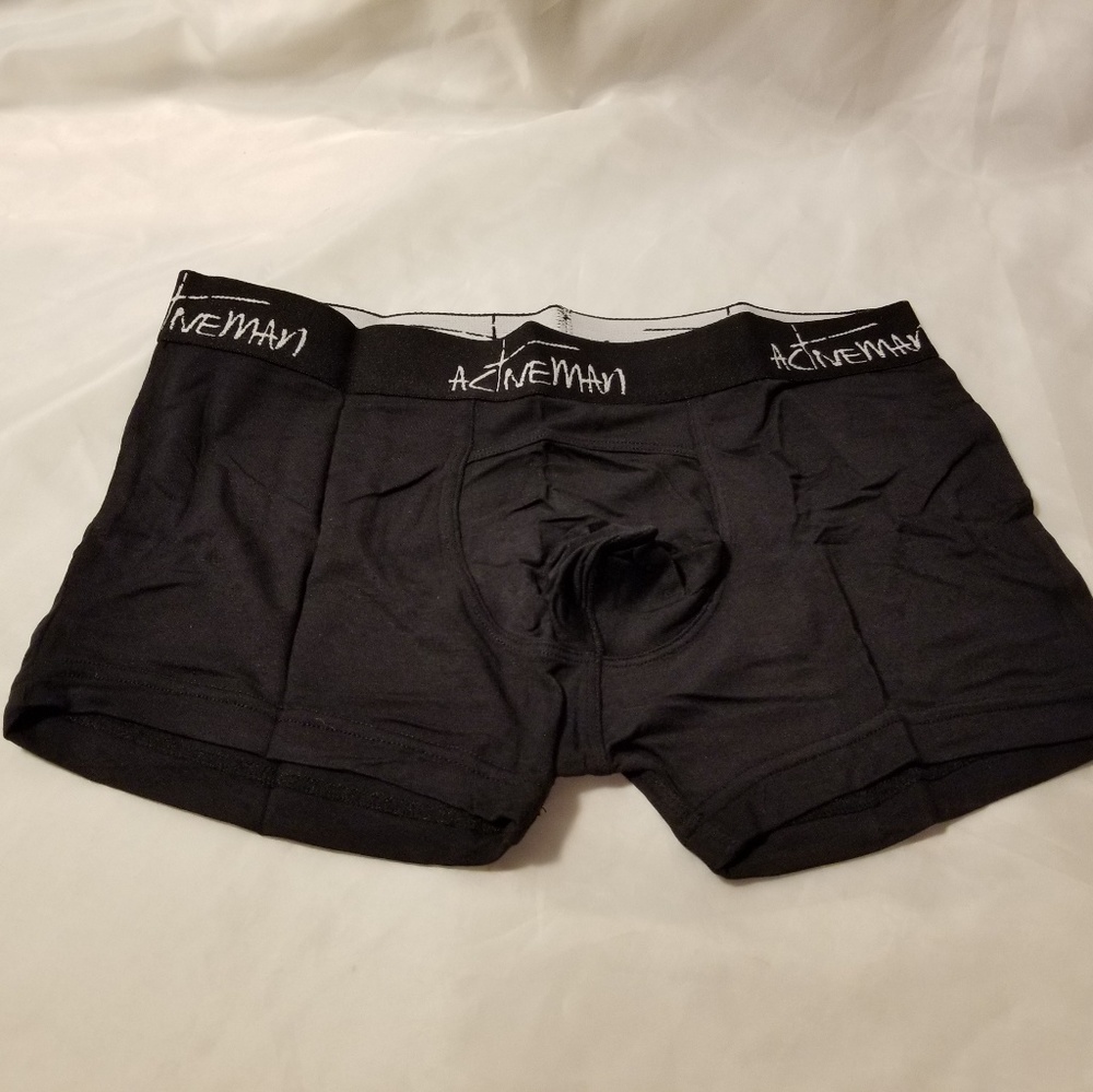 ACTIVEMAN Boxer Brief Mens Underwear Black Small